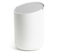 Kazai.® Mini-Poubelle de Salle de Bain 'Tove' - 1,5L | Petite Poubelle WC | Pour Salle de Bain, Cuisine, Bureau ou pour la table | Antidérapante, Seau Intérieur | Blanc, Gris clair