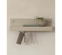 Kazai. Porte clef mural 'Holmsen' | Design minimaliste de porte cles murale inspiré de Berlin | Accroche clef moderne avec étagère métal | Support clef élégant comme meuble pour l’entrée | Taupe