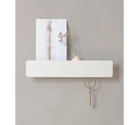 Kazai. Porte Clef Mural 'Kian' | Design Minimaliste d’Accroche Clef Mural de Berlin | Porte Clé Mural Moderne avec Etagere en Métal | Rangement Clef comme Meuble de Couloir pour le Mur | Blanc