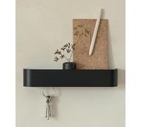 Kazai. Porte clef mural 'Tone' | Design minimaliste de porte cles murale inspiré de Berlin | Accroche clef moderne avec étagère métal | Support clef élégant comme meuble pour l’entrée | Noir