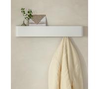 Kazai.® Porte manteau mural design 'Tone' | Porte-manteau moderne avec crochets cachés et étagère murale | Patère en métal design pour entrée | Patère murale pour montage mural | Blanc