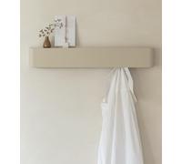 Kazai.® Porte manteau mural design 'Tone' | Porte-manteau moderne avec crochets cachés et étagère murale | Patère en métal design pour entrée | Patère murale pour montage mural | Taupe