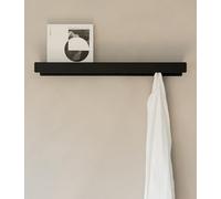 Kazai.® Porte Manteau Mural 'Kian' | Moderne Avec Crochets Dissimulés et Étagère | Patère Design en Métal | Pour Porte et Fixation Murale | Noir
