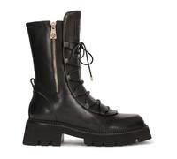 Kazar - Bottes hautes en cuir décorées de fermetures éclair - Femme - Chaussures - Noir - Taille: 36 EU
