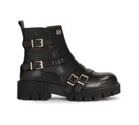Kazar - Bottes plates décorées de sangles avec boucles - Femme - Chaussures - Noir - Taille: 37 EU