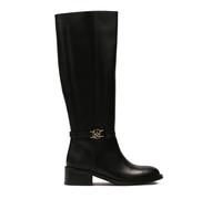 Kazar - Bottes simples en cuir avec un monogramme en métal - Femme - Chaussures - Noir - Taille: 38 EU