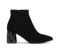 Kazar - Bottines noires en daim avec un talon orné - Femme - Chaussures - Noir - Taille: 40 EU
