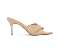 Kazar - Élégantes tongs à talons aiguilles avec bride décorative superposée - Femme - Chaussures - Beige - Taille: 41 EU