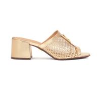 Kazar - Mules dorées ornées d'un monogramme - Femme - Chaussures - Jaune - Taille: 39 EU