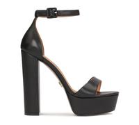 Kazar - Sandales noires en cuir avec plateforme et talon bloc - Femme - Chaussures - Noir - Taille: 37 EU