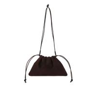 Kazar Studio - Sac à main en daim marron foncé souple - Femme - Sacs - Brun - Taille: ONE Size