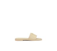 Kazar - tongs en cuir crème à monogramme - Femme - Chaussures - Beige - Taille: 38 EU