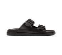 Kazar - Tongs noires en cuir avec boucles - Homme - Chaussures - Noir - Taille: 45 EU