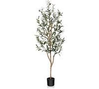 Kazeila Olivier Artificiel de 150 cm - Grande Plante Artificielle d'intérieur avec Fruits - Olive Artificielle en Soie en Pot pour décoration d'intérieur (1 pièce)