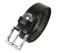 KazeRyu Ceinture En Cuir À Rivets - De Loisirs Style Punk Rock Avec Clous Circulaires Métal Et Boucle Ardillon Réglable(Black,120cm/waist:40"~42")