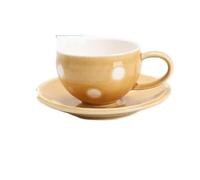 KazeRyu Ensemble Tasse À Café Et Soucoupe En Céramique À Pois Verts, 230 Ml, For Café, Thé Et Lait, Avec Assiette À Goûter(5)