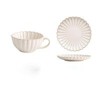 KazeRyu Ensemble Tasse À Café Et Soucoupe En Céramique - Forme De Chrysanthème Créative, Tasse À Thé Rétro Simple