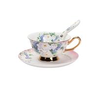 KazeRyu Ensemble Tasse À Café Et Soucoupe En Céramique - Motif Fleurs De Roses For Lait, Jus Et Café