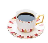 KazeRyu Ensemble Tasse À Café Et Soucoupe En Céramique Rouge, 200 Ml, For Café, Thé Et Lait, Avec Assiette À Goûter(1)