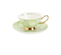 KazeRyu Ensemble Tasse À Café Et Soucoupe En Céramique Verte Faits Main, 200 Ml For Café/thé/lait D'avoine Avec Assiette À Goûter
