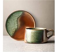KazeRyu Ensemble Tasse À Expresso Et Soucoupe En Céramique Émaillée Au Four Fait Main - 240 Ml For Café, Lait Et Thé