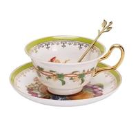 KazeRyu Ensemble Tasse Et Soucoupe À Café En Céramique Faits Main - Motif Fruits Roses For Café, Thé Et Lait D'avoine - 200 Ml(2)