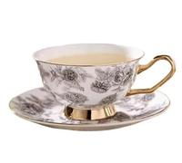 KazeRyu Ensemble Tasse Et Soucoupe À Café En Céramique Faits Main - Poterie Roses Bleues - 200 Ml For Café, Thé Et Lait D'avoine(4)