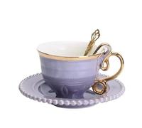 KazeRyu Ensemble Tasse Et Soucoupe À Café Et Thé En Céramique Verte - Tasse De 350 Ml For Lait, Jus Et Café Avec Assiette À Goûter(3)