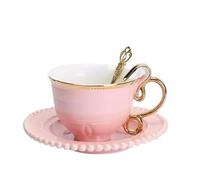 KazeRyu Ensemble Tasse Et Soucoupe À Café Et Thé En Céramique Verte - Tasse De 350 Ml For Lait, Jus Et Café Avec Assiette À Goûter(2)