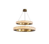 KazeRyu Plafonnier LED De Luxe Série Crystal Ring - Luminaire Suspendu For Salon(Warm Light,B600 800mm)