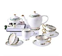 KazeRyu Service À Thé En Porcelaine 15 Pièces - Ensemble Complet Avec Théière, Sucrier Et Pot À Lait, Idéal For Le Café, Le Thé Et Les Cadeaux