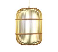 KazeRyu Suspension En Bambou De Style Chinois, Osier Tressé À La Main, Lampe Ferme Industrielle For Restaurants Fast-food(10.2in*11.4in)