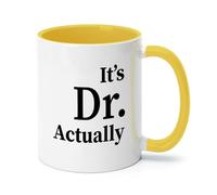KazeRyu Tasse À Café En Céramique «Dr. Actually» - Cadeau De Fin D'études For Les Nouveaux Médecins Et Les Titulaires D'un Doctorat(Lemon-yellow)