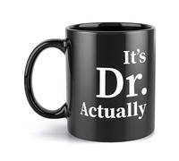 KazeRyu Tasse À Café En Céramique «Dr. Actually» - Cadeau De Fin D'études For Les Nouveaux Médecins Et Les Titulaires D'un Doctorat(Black)