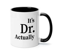 KazeRyu Tasse À Café En Céramique «Dr. Actually» - Cadeau De Fin D'études For Les Nouveaux Médecins Et Les Titulaires D'un Doctorat(Black/White)