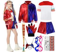 KAZGVN Costume Harley pour femme, costume d'Halloween pour enfants, costumes pour femmes, il s'agit d'un ensemble complet de Harley, costume de méchant utilisé pour le cosplay d'Halloween