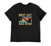 KAZHILAN Best Cat Dad Ever Cute Fist Cat Father's Day O-Neck 100% Cotton Short Sleeve Unisex T-Shirt S