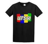 KAZHILAN Lets Go Unisex 100% Cotton Short-Sleeve T-Shirts Black XL