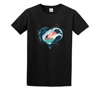 KAZHILAN Ocean Heart Unisex 100% Cotton Short-Sleeve T-Shirts Black M