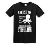 KAZHILAN Our Lord and Saviour Cthulhu Boys and Girls Cotton 150 Unisex 100% Cotton Short-Sleeve T-Shirts Black XXXL