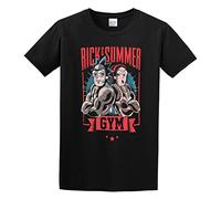 KAZHILAN Rick Summer Gym Dedy Three Transparent Unisex 100% Cotton Short-Sleeve T-Shirts Black L