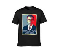 KAZHILAN Thank You President Obama United States America Unisex 100% Cotton Short-Sleeve T-Shirts Black M