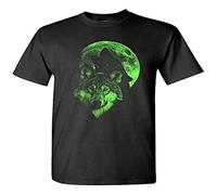 KAZHILAN Wolf Glow in The Dark Howl Moon Native O-Neck 100% Cotton Short Sleeve Unisex T-Shirt L