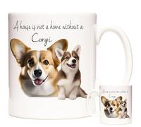 KAZMUGZ Tasse à café Corgi « A House is not a Home Without A Corgi » Tasse en céramique 325 ml Cadeau pour maman Corgi