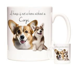 KAZMUGZ Tasse à café Corgi « A House is not a Home Without A Corgi » Tasse en céramique 325 ml Cadeau pour maman Corgi