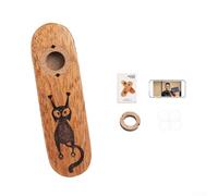 Kazoo en bois d'acajou pour débutant - Instrument à vent pour guitare et ukulélé - Harmonicas de flûte folk avec membrane de rechange - Soirée polie lisse (B)