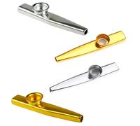 Kazoos en métal avec diaphragmes de flûte kazoo pour cadeau, prix et cadeaux (lot de 4)