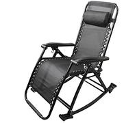 KAZUP Chaise à Bascule de Jardin d'extérieur Chaise de détente Chaise Longue | Fauteuil inclinable Pliant et Repose-Pieds | Patio Rocker Lounge pour intérieur extérieur, Noir