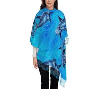 KazUp dauphins, Écharpe Femme Grand Doux Au Toucher Cachemire Châles Wraps Étole Légère 192x75 cm
