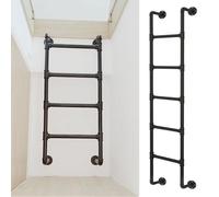 KAZUP Échelle de Sortie d'urgence pour puits de fenêtre, échelle de lit Mezzanine en métal fixée au Mur, échelle de lit superposé en Fer Industriel, échelles d'escalade en métal intérieure et exté